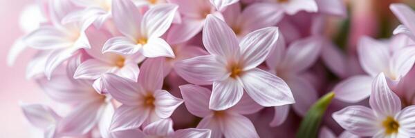 Floral arrangement featuring delicate pink flowers with soft petals in a serene setting photo