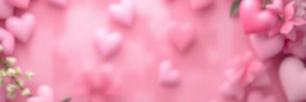 Romantic backdrop featuring hearts and flowers perfect for celebrations and special occasions photo