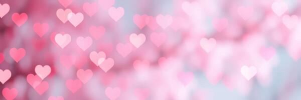 Soft pink hearts create a dreamy background for romantic settings or celebrations in spring and summer photo