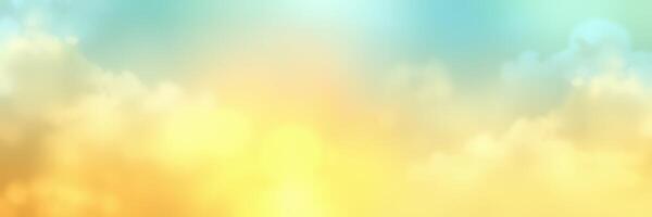 Beautiful sunrise with soft clouds displaying shades of blue, orange, and yellow in the early morning sky over a serene landscape photo