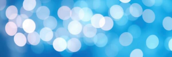 Decorative blue bokeh lights create a soft and dreamy atmosphere for a festive occasion photo