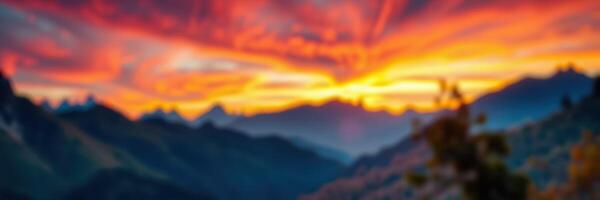 Stunning sunset paints the sky with vibrant hues over mountain landscapes during twilight hours in nature's embrace photo