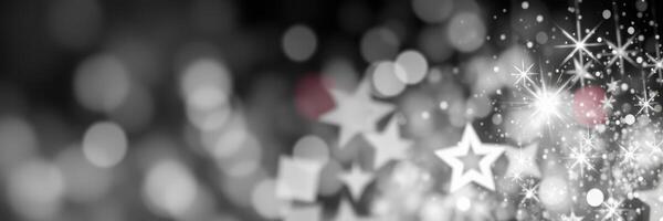Glittering stars and sparkling lights create a magical atmosphere during a festive celebration at night photo