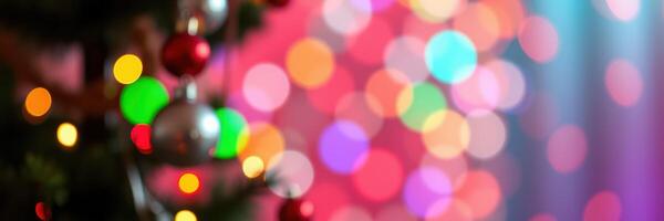 Colorful holiday lights illuminate a festive atmosphere during a winter celebration photo