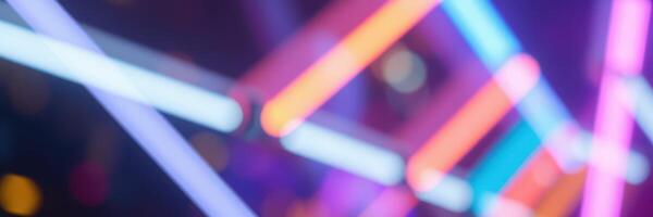 Vibrant neon lights create an energetic atmosphere at a night event in the city photo