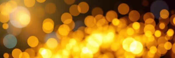 Golden glowing bokeh lights create a festive atmosphere during an evening celebration photo