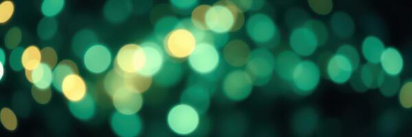 Sparkling green and yellow bokeh lights create a festive atmosphere during a celebration at night photo