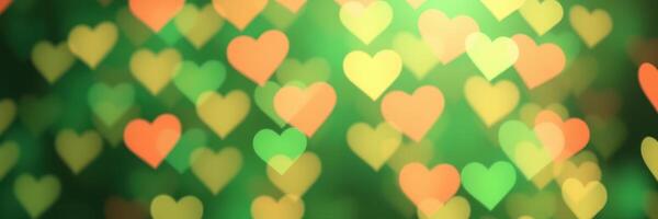 Colorful heart-shaped bokeh effect creates a whimsical atmosphere perfect for celebrations, love, and joy photo