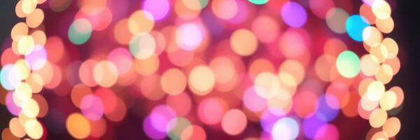 Colorful bokeh lights create a vibrant and festive atmosphere in a nighttime celebration setting photo