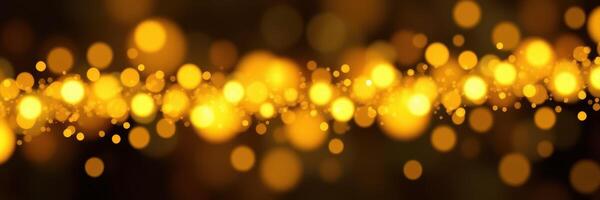 Shimmering golden bokeh lights create a festive atmosphere for celebrations and special events photo