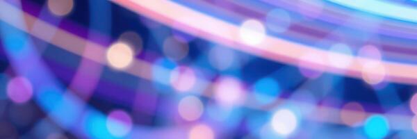 Colorful lights create a vibrant atmosphere during a nighttime event in a bustling city center photo