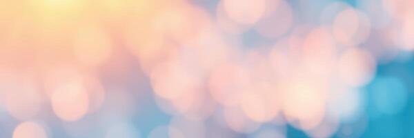 Soft bokeh lights create a dreamy background with warm and cool tones during a sunset or sunrise photo