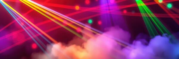 Colorful laser lights create an energetic atmosphere at a nighttime event with vibrant effects photo