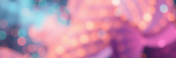 Colorful abstract background featuring vibrant bokeh lights in shades of blue and pink at night photo