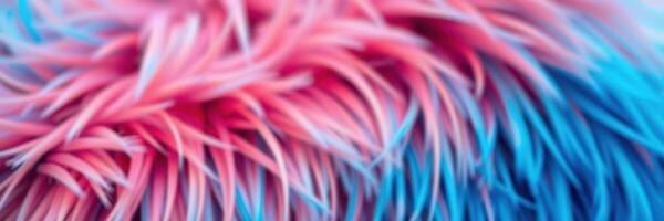 Soft, colorful fur with vibrant pink and blue strands creating a playful look and lively textures photo