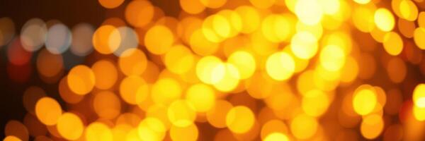 A mesmerizing display of warm golden bokeh lights creating a festive atmosphere during a nighttime celebration in the city photo