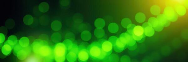 Vibrant green bokeh lights create a mesmerizing abstract background in a lively celebration atmosphere photo