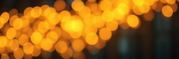 Warm, glowing bokeh lights create a festive ambiance in an evening celebration setting photo