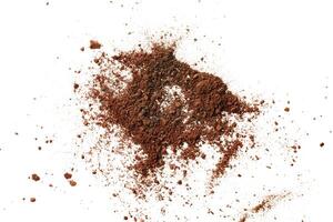 Smudged eyeshadows isolated on white background, top view photo