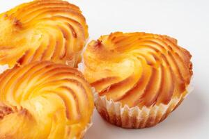 Deliciously baked potato pastries with a golden crust showcased on a clean surface photo