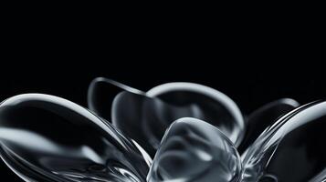 Abstract liquid forms create dynamic shapes against a dark background with smooth reflections and textures photo