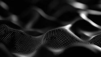 Abstract patterns of black fabric with white dots create a striking visual effect in a modern setting photo