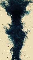 Dark swirling smoke forms an intriguing pattern, blending with a light backdrop for visual contrast and depth photo