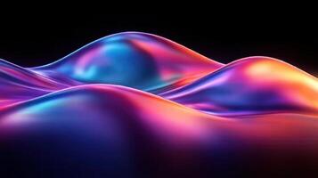 Vibrant waves with a mix of colors flow smoothly, creating an engaging and dynamic visual display photo
