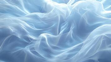 Light blue fabric swirls gently, evoking a sense of calm and elegance in an airy environment photo