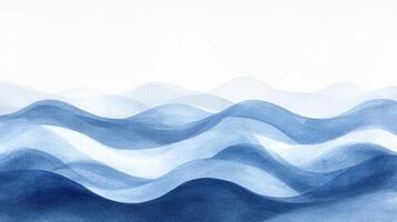 Soft blue waves blend together under a bright sky, creating a tranquil and soothing visual effect photo