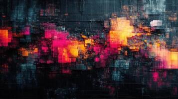 Colorful abstract patterns create a striking visual display against a dark backdrop photo