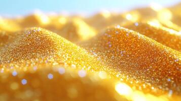 Golden sand sparkles with sunlight, creating a warm and inviting landscape filled with texture and light photo