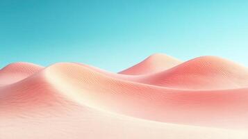 Vast soft sand dunes create gentle waves under a clear blue sky, evoking tranquility in the desert photo
