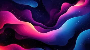 Bright waves of color flow together, creating a mesmerizing pattern against a dark cosmic backdrop photo