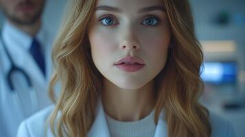 Close up of a patient in a healthcare environment looking attentive during a consultation photo