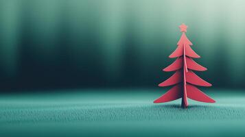 Modern Minimalist Christmas Tree Animation with Growing Effect in Deep Green Background for Festive Holiday Design photo