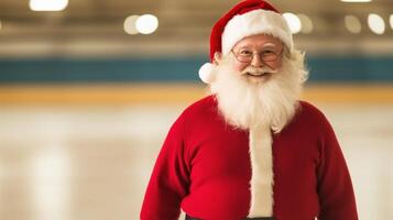 Santa claus on ice rink photo