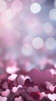 Romantic Bright Heart-Shaped Bokeh. photo