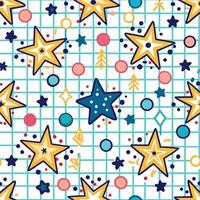 a seamless pattern with stars and circles vector