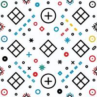 a pattern with squares and circles on it vector