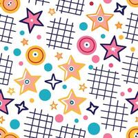 seamless pattern with stars and squares vector