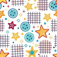 seamless pattern with stars and squares vector