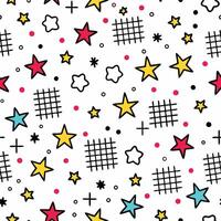 a colorful pattern with stars and squares vector