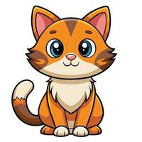 a cartoon cat with big eyes and a white background vector