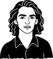 Artistic man profile icon in glyph style vector