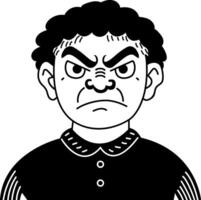 A glyph style icon of an angry man vector
