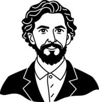 Glyph style icon of beard gentleman vector