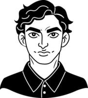 Confident man icon in drawing style vector