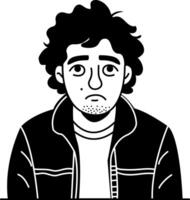 Bored man icon in glyph style vector