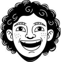 Happy character icon in drawing style vector